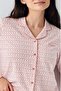 9081 Women's Pink Long Sleeve Button Front Shirt Pajama Set - 4