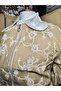 Women's Bohemian Embroidered Bomber Gabardine Jacket, Beige - 7