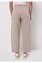 Regular Fit Mid Waist Straight Women's Beige Sweatpants - 2