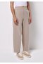 Regular Fit Mid Waist Straight Women's Beige Sweatpants - 4