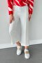White Scuba Fabric - Striped Capri Trousers - 3