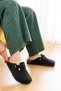 Unisex Winter Closed-Front Orthopedic Cork Sole Felt Daily House Slippers Black - 2