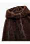 Oversize Faux Fur Coat with Hood and Pockets - 5