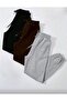 3 Pieces of Sweatpants with Elasticated Cuffs, Ribbed Winter Mix