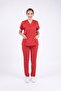 Unisex Stretch Fabric Nurse Doctor Scrubs Set Sweatproof Fabric Scrubs Hospital Uniform Red