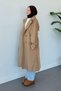 Century Back Pile Detailed Trench Coat Toprak - 3