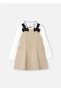 Girl's Dress Bodysuit Set Beige 4914 - 2