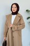 Century Back Pile Detailed Trench Coat Toprak - 2