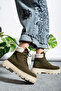Women's Khaki Suede Daily Lace-Up Water Resistant Boots Comfortable Stylish High Sole Warm Lining Winter Bootie - 2