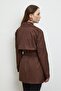 Mora Short Trench Coat Brown - 4