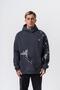 Men's No Perch Embroidered Hooded Oversize Hoodie Smoked