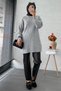 Oversize Knit Sweater with Stripe Pattern on the Front – Gray - 7