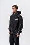 Men's Mma Printed Hooded Oversize Hoodie Black - 3
