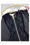 Lace-Up Stand-Up Collar Zippered Puff Scuba  Jacket Pants Double Set - 3