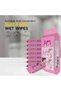 Mini Wet Wipes Bag, Pocket Wipes Portable Hygienic for Children's School (8 Li 8 Pack 64 Sheets)