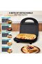 5-in-1 Electric Sandwich & Waffle Maker with Removable Nonstick Plates, 800W (ST-9396) - 2