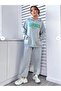 Women's Gray Happiness Printed Oversize Hooded Set - 2