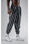 Unisex Jacquard Striped Pleated Baggy Trousers - 4