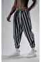 Unisex Jacquard Striped Pleated Baggy Trousers - 2