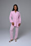 Short Robe, Striped Women's Pajama Set, 3-Piece Set