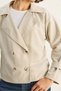 Women's Stone Kruvaz Yake Aller Detailed Lined Short Trench Coat 7025 60283639 - 6