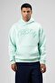 Oversize Printed Hooded Sweatshirt Mint - 2