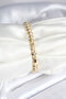 Brass Zircon Stone Diamond Figured Women's Bracelet (Gold Color) - 2