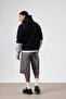 Oversize Printed Hooded Sweatshirt Black - 5
