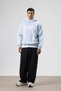 Card Detailed Washable Oversize Sweatshirt Baby Blue
