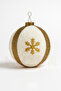 15 cm Plush Ball Sparkling Gold Striped Christmas Tree Ornament Large Pine Tree Ornament with Snowflake Pattern - 3