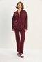 Women's Burgundy Relax Fit Hooded Cardigan High Waist Pants Knitwear Set Tt251003 60283645 - 5