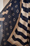 Rhythmic Geometry - Navy Blue - Aurora Patterned Janjan Shawl - 70X190 cm - 3