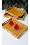 Bamboo 3-Layer Rectangular Presentation Tray Coffee Tea Tray - 3