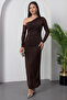 One Shoulder Long Sleeve Rhinestone Tulle Dress Dks1012 - 3
