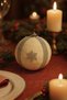 15 cm Plush Ball Sparkling Silver Striped Christmas Tree Ornament Large Pine Tree Ornament with Snowflake Pattern - 2