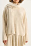 Women's Light Beige Half Turtleneck Shawl Accessoryed Sweater Pleated Skirt Knitwear Set Tt251012 60283646 - 6