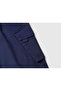 Boy's Navy Blue Logo Detailed Drawstring Stretch Gabardine Cargo Pants - 3