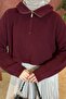 Collar Zippered Crop Knitwear Sweater Burgundy - 3