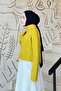 سترة محبوكة باللون الأصفر الخردلي - 2