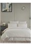 Double Size Gofreli̇ Fi̇ti̇lli̇ Saten Bedding Set Embos Ivory