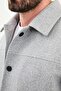 Straight Slim Fit Shirt with Collar Buttons and Side Pockets Men's Coat Gray - 39650.25K - 2