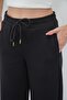 Zenara Women's 3 Thread Non-Brushed Cotton Wide Leg Black Sweatpants - 4