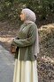 Collar Tie Detailed Sweater Khaki - 2