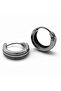 Straight Line Model Threaded Ring 316L Stainless&Non-Tarnish Steel Earrings - 5