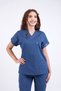 Unisex Lycra Nurse Doctor Uniform Set Anti-Sweat Fabric Scrubs Hospital Uniform Indigo - 4