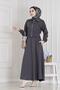 Zippered Skirt Suit-Anthracite