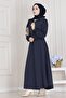 Zippered Skirt Suit-Navy Blue - 2