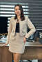 Women's Pearl Detailed Jacket Skirt Two-Piece Set Mink, Ecru, Black