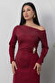 Degaje Collar Long Sleeve Waist Buckle Dress 2025-4361 - 2