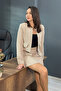 Women's Pearl Detailed Jacket Skirt Two-Piece Set Mink, Ecru, Black - 2